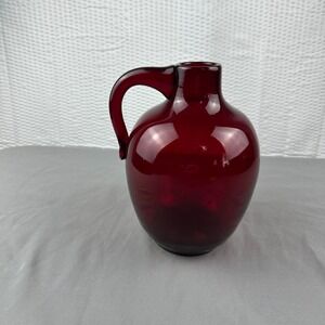 Blenko USA #417 Ruby Red Moonshine Jug 1941 Hand Blown Art Glass VTG